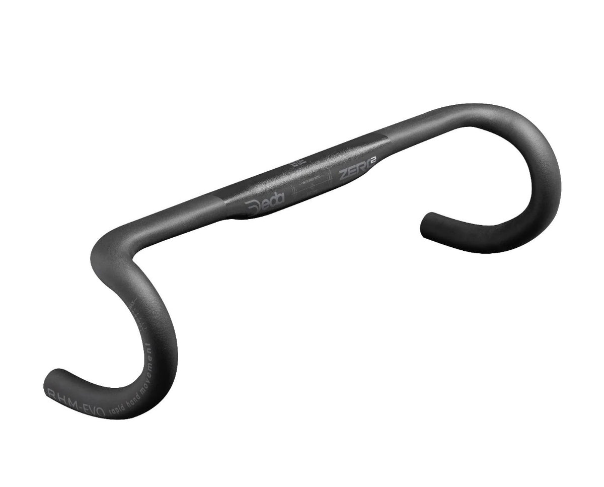 Deda Zero2 RHM DCR, Aluminum Ergo Drop Bar Handlebar 31.7mm - Polish on Black