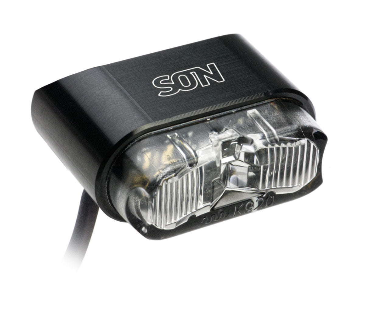 SON Rear Light Dynamo for Mudguard Mounting, Black/Clear Glass - Narrow Profile