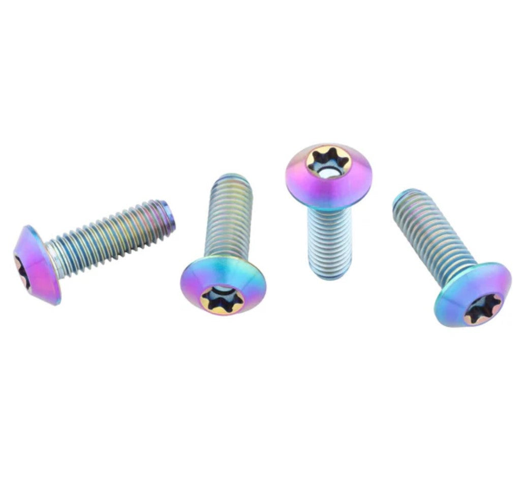 Wolftooth titanium screws Oil-Slick M5x15mm, bottle holder attachment - set of 4 pieces. - Low profile