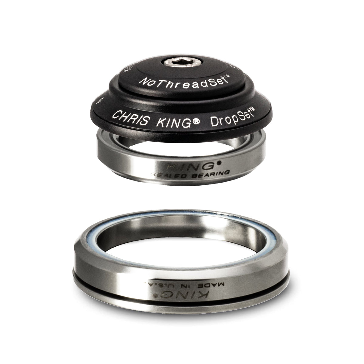 Chris King DROPSET 2, Steuersatz tapered IS42/28.6 | IS52/40 45x45 - Matte JET