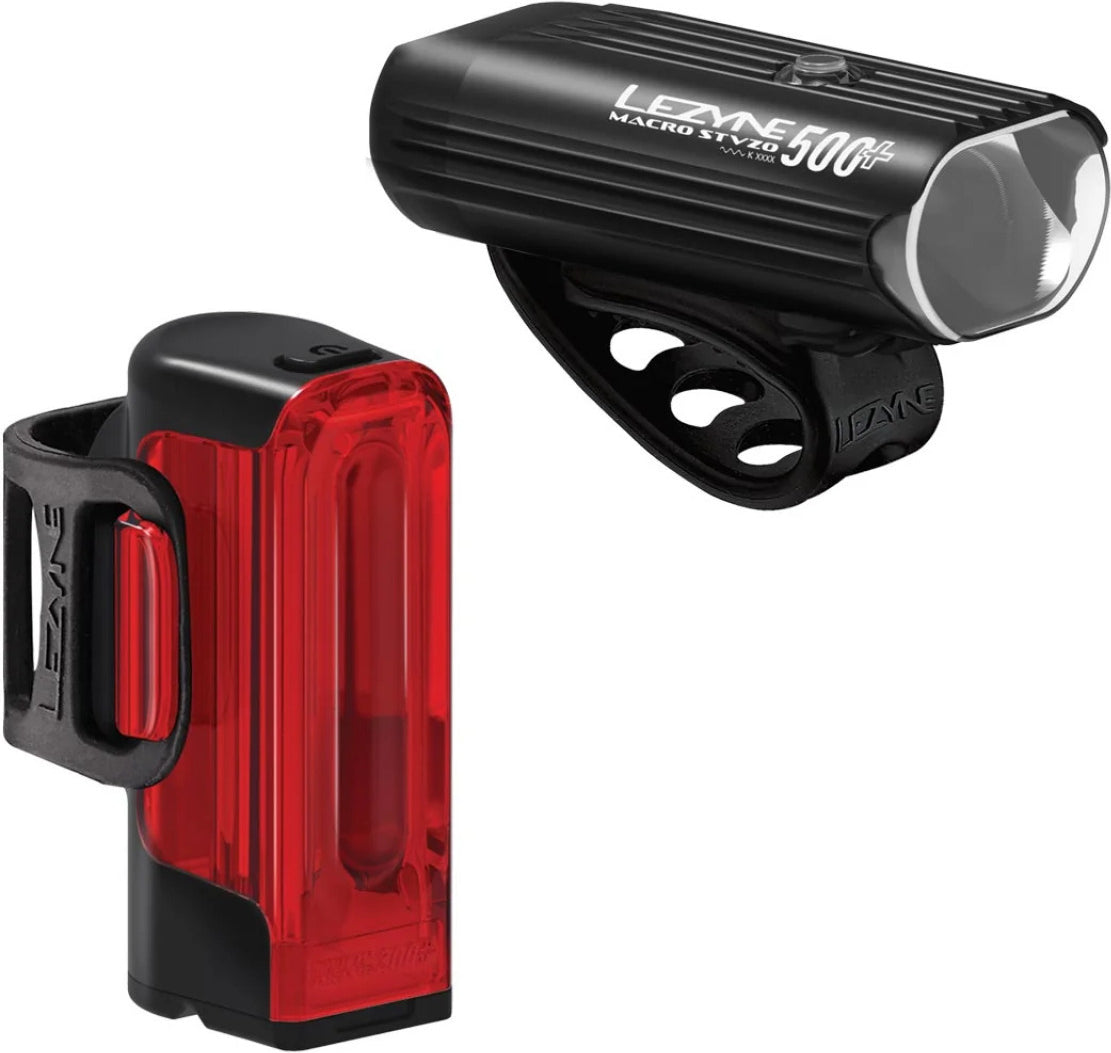 Lezyne Macro STVZO 500+ / Strip+ STVZO Beleuchtungs-Set - Schwarz