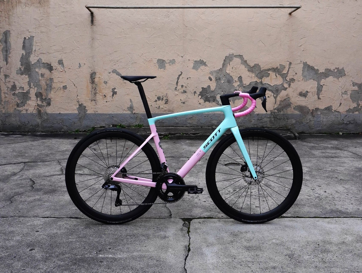 Scott Addict RC 10 road bike, Shimano Ultegra Di2 2x12 - Gelato Blue / Gelato Pink