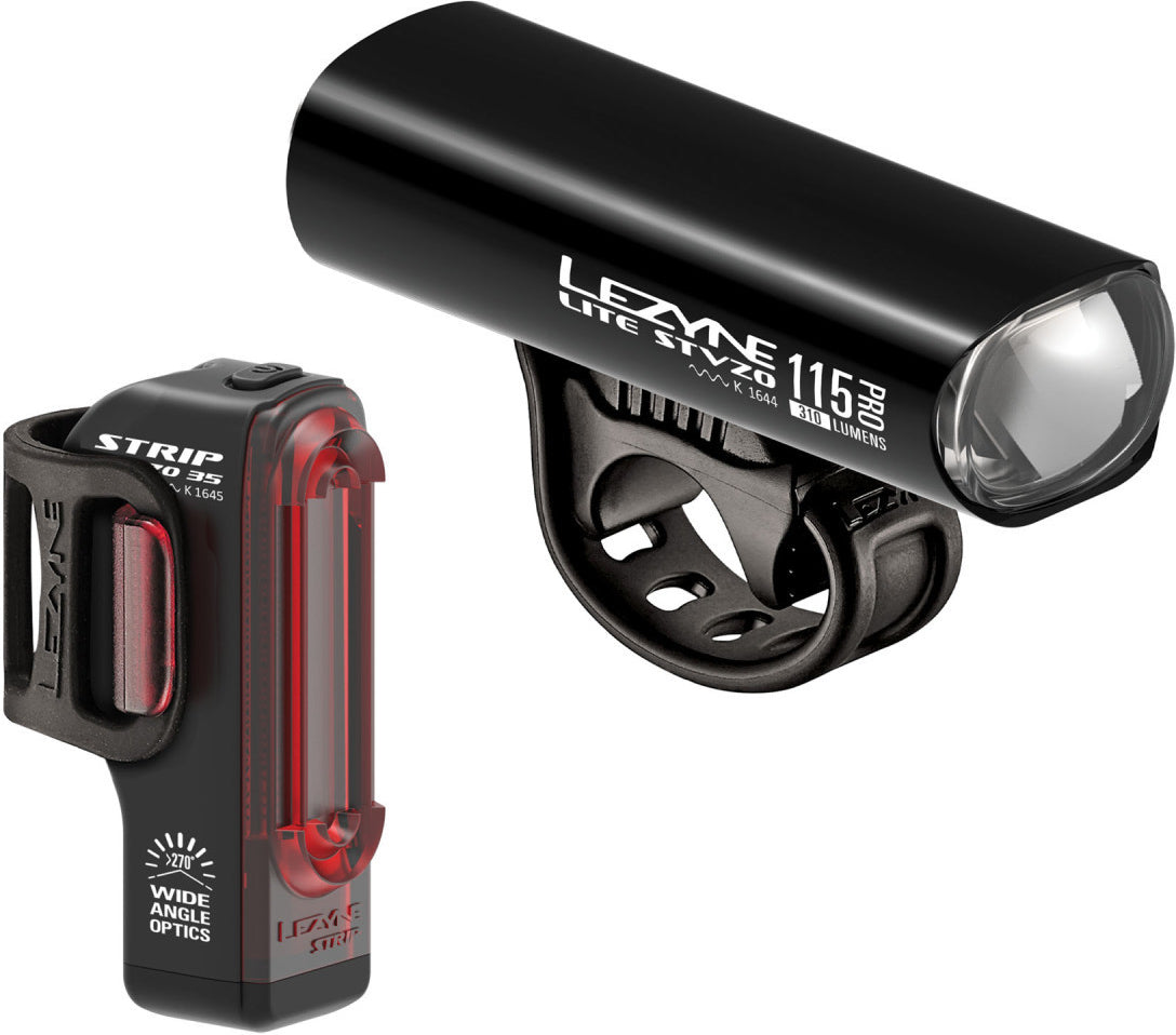 Lezyne Beleuchtungsset Lite Pro 115 + STRIP STVZO